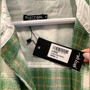 Bran new nasty gal green flannel jacket